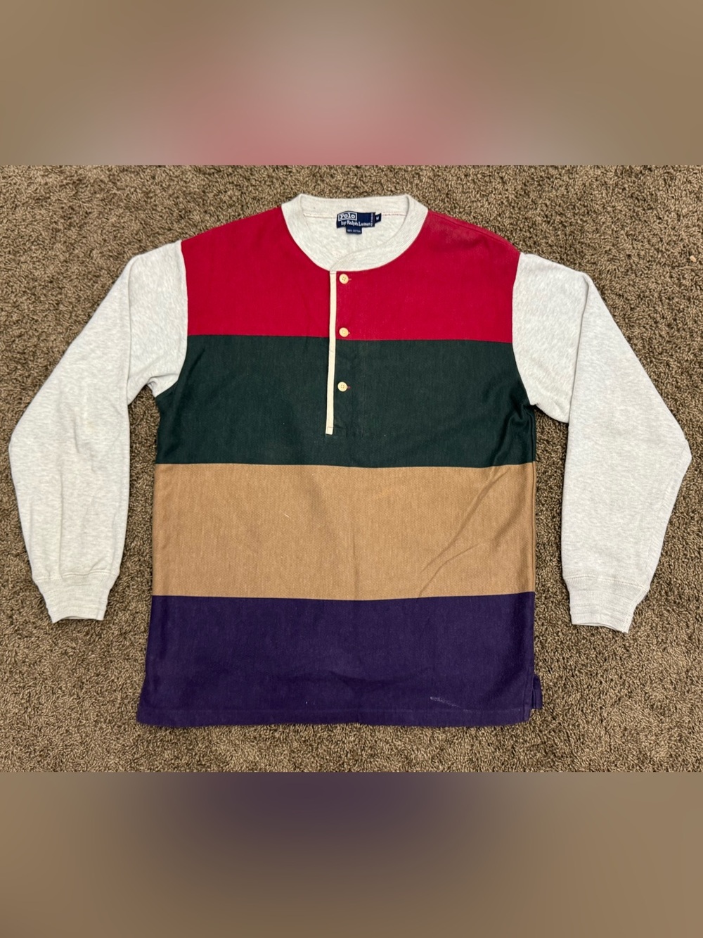 Vintage 90s Polo Ralph Lauren Colorblock Rugby Shirt